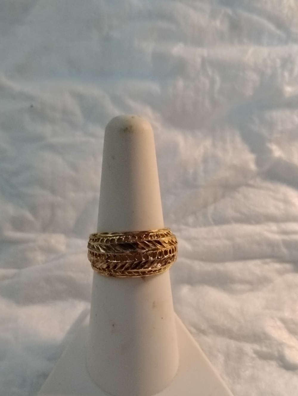 RARE 1999 Technibond Gold-plated Braided Band Ring Size 7